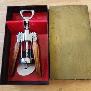 Vintage Wing Corkscrew Faux Wood Bakelite Handles